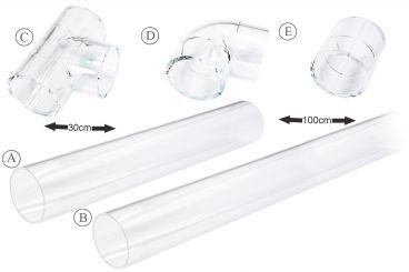 Rohr- & Verbinder-System 50 mm (Acrylglas) 