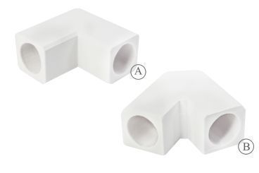 Winkelverbinder 90 Grad V.2, (A) 90 Grad für 2cm Schlauch