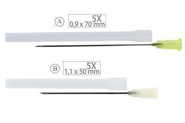 Kanülen für Spritzen (A) 5x kleiner Durchmesser & länger 0,9x70mm