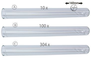 Reagenzgläser 160x16mm, Glas 