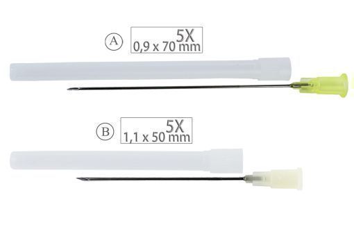 Kanülen für Spritzen (A) 5x kleiner Durchmesser & länger 0,9x70mm